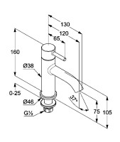 Смеситель для раковины Kludi Bozz 381183976 черный матовый