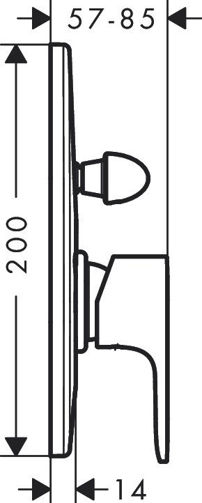 Встраиваемый смеситель для душа и ванны Hansgrohe Rebris E 72458000 С ВНУТРЕННЕЙ ЧАСТЬЮ, хром