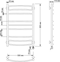 Полотенцесушитель электрический Secado Милан 3 85x55 см, подключение справа, бронза, лесенка, латунь