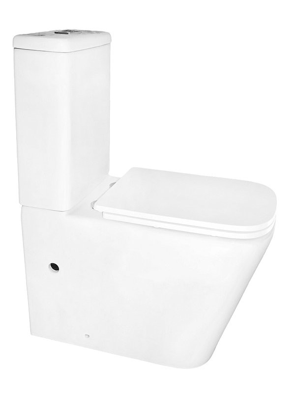 Унитаз-компакт напольный AZARIO Etereo AZ-8203 безободковый, с микролифтом, глянцевый белый