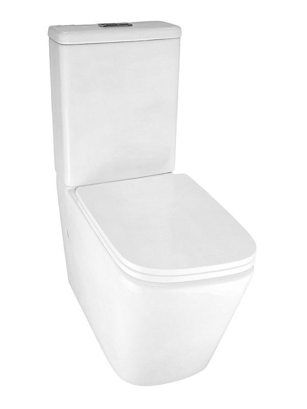 Унитаз-компакт напольный AZARIO Etereo AZ-8203 безободковый, с микролифтом, глянцевый белый