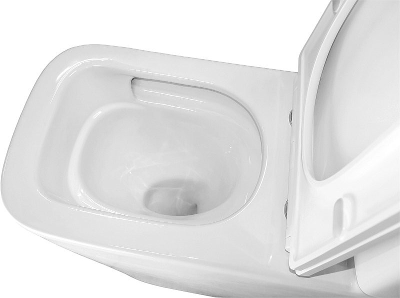 Унитаз-компакт напольный AZARIO Etereo AZ-8203 безободковый, с микролифтом, глянцевый белый