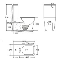 Унитаз-компакт напольный AZARIO Etereo AZ-8203 безободковый, с микролифтом, глянцевый белый