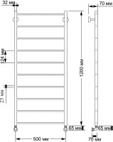 Полотенцесушитель водяной Secado Триада 1 плюс 125x55 см, бронза, лесенка, латунь