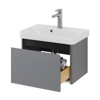 Тумба с раковиной Dreja Luxury 55 подвесная, серый базальт