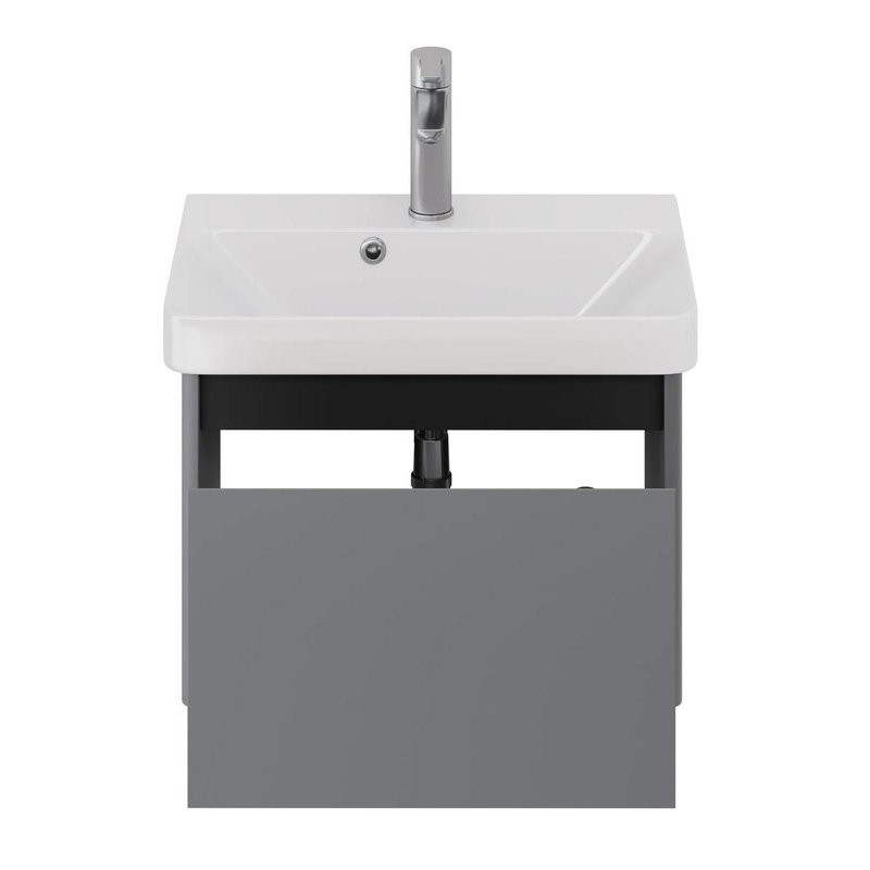 Тумба с раковиной Dreja Luxury 55 подвесная, серый базальт