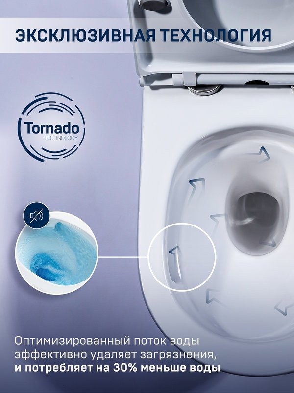 Унитаз подвесной CHARUS Estella EWC700-121WT смыв торнадо