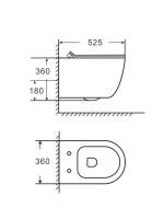 Унитаз подвесной CHARUS Estella EWC700-121WT смыв торнадо
