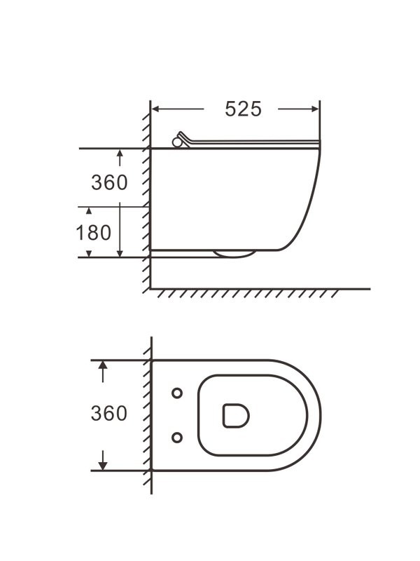 Унитаз подвесной CHARUS Estella EWC700-121WT смыв торнадо
