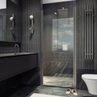 Душевая дверь в нишу Maybahglass MGD-425-5 120 см, профиль матовый хром, стекло прозрачное