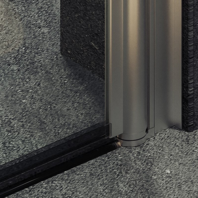 Душевая дверь в нишу Maybahglass MGD-425-5 120 см, профиль матовый хром, стекло прозрачное