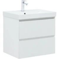 Тумба с раковиной Aquanet Альтера 60 подвесная, белая матовая