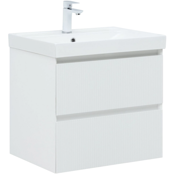 Тумба с раковиной Aquanet Альтера 60 подвесная, белая матовая