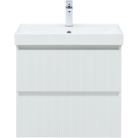 Тумба с раковиной Aquanet Альтера 60 подвесная, белая матовая