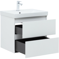 Тумба с раковиной Aquanet Альтера 60 подвесная, белая матовая