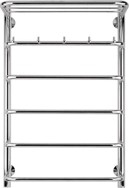 Полотенцесушитель электрический Secado Мерида 1 КСП 85x55 см, подключение слева, глянцевый хром, лесенка, с полкой