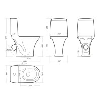 Унитаз-компакт напольный Sanita Аттика комфорт глянцевый белый Унитаз-компакт напольный Sanita Аттика комфорт глянцевый белый
