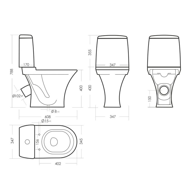 Унитаз-компакт напольный Sanita Аттика комфорт глянцевый белый