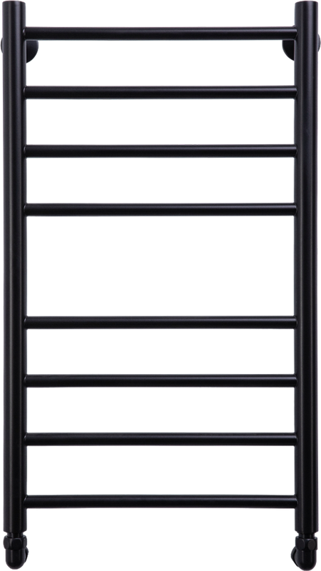 Полотенцесушитель водяной Comfysan Luce W-8 80х40 80x45 см, черный матовый, лесенка