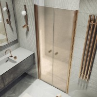 Душевая дверь в нишу Maybahglass MGD-437-2 89 см, профиль матовая бронза, стекло бронза матовая