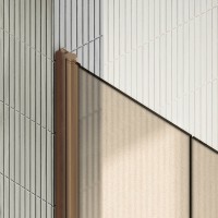 Душевая дверь в нишу Maybahglass MGD-437-2 89 см, профиль матовая бронза, стекло бронза матовая