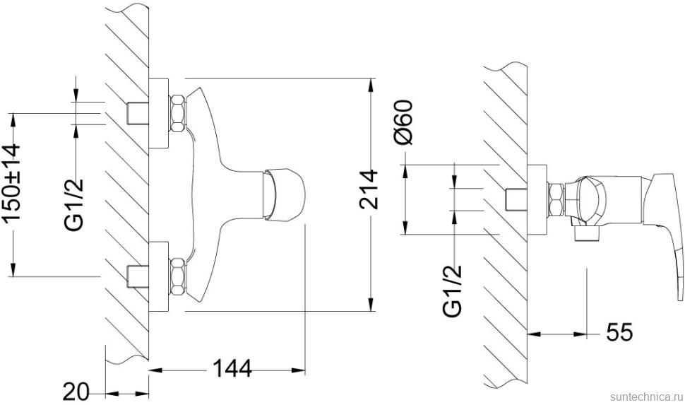 Смеситель для душа Lemark Linara LM0403C