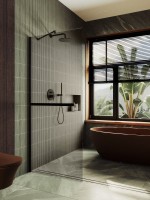 Душевая перегородка Maybahglass MGD-715-6ш 119 см, профиль черный, стекло бронза