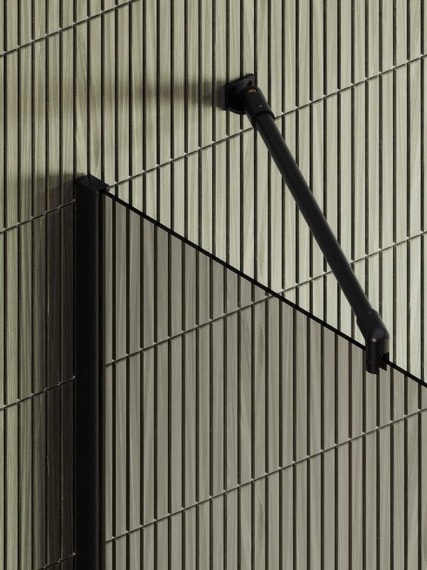 Душевая перегородка Maybahglass MGD-715-6ш 119 см, профиль черный, стекло бронза