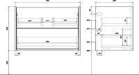 Мебель для ванной комнаты SanStar Siva 80 подвесная, дуб веллингтон табак, раковина Миранда