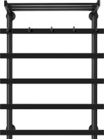 Полотенцесушитель водяной Secado Понтида 1 КСП 80x60 см, матовый черный, лесенка, с полкой