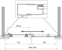 Душевая дверь в нишу BelBagno Uno 195-BF 1 150 P Cr стекло текстурное
