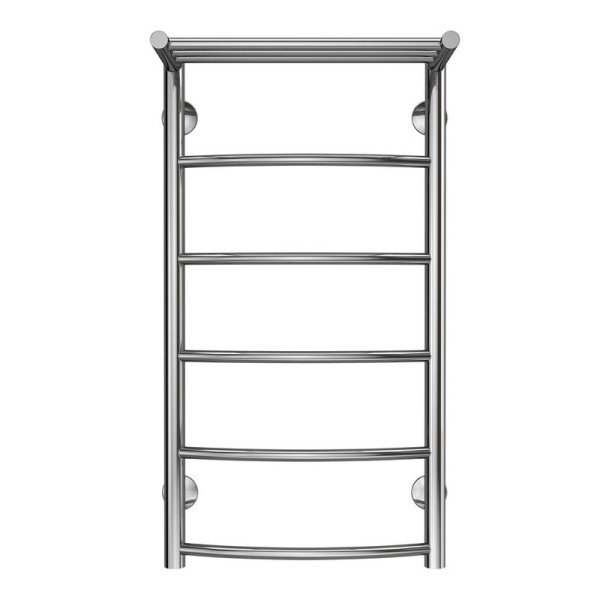 Полотенцесушитель Azario VERONA 400/800 c полкой водяной 5 пер. (1"-1/2" Полированный)