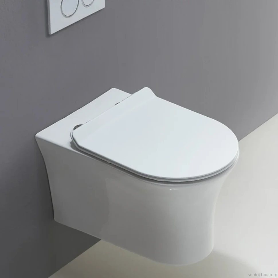 Унитаз подвесной BelBagno Ancona BB1224CHR-SM безободковый, с микролифтом