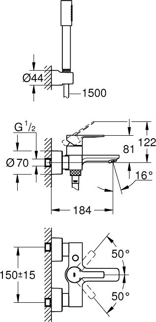 Смеситель для ванны с душем Grohe Lineare New 33850001