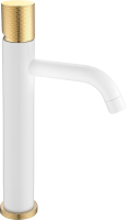 Смеситель для раковины Boheme Stick 122-WG.2 white touch gold