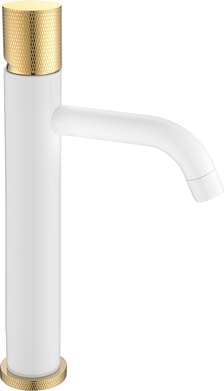 Смеситель для раковины Boheme Stick 122-WG.2 white touch gold