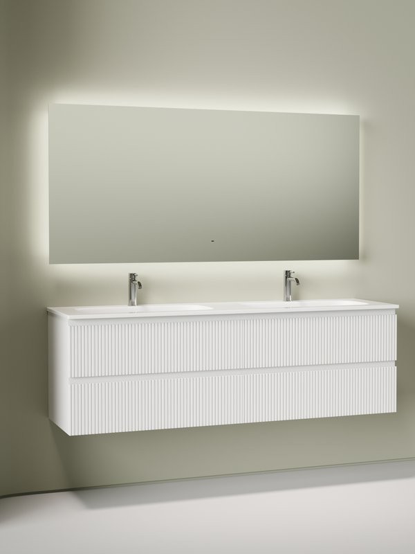 Комплект Тумба для комплекта Sancos Snob T 80, bianco 2 шт + Мебельная раковина Ceramicanova Grace CN7023 + Донный клапан для раковины Ceramicanova CN2000, 2 шт+ Смеситель для раковины Sancos Etna, хром, SC9001CH 2 шт + Зеркало для ванной комнаты Sancos S