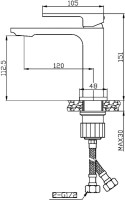 Смеситель для раковины Orange Lutz Lutz M04-021b черный