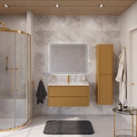 Мебель для ванной комнаты Cezares Relax 100 брашированное золото, раковина Cezares CZR-1000/480-LV-MR-NV