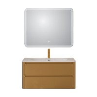 Мебель для ванной комнаты Cezares Relax 100 брашированное золото, раковина Cezares CZR-1000/480-LV-MR-NV