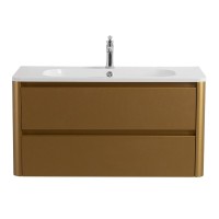 Мебель для ванной комнаты Cezares Relax 100 брашированное золото, раковина Cezares CZR-1000/480-LV-MR-NV