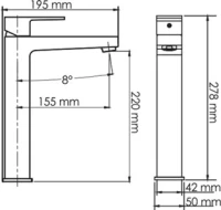 Смеситель для раковины Wasserkraft Abens 2003H Смеситель для раковины Wasserkraft Abens 2003H