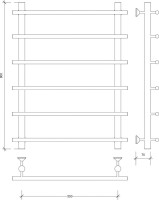 Полотенцесушитель водяной Secado Турин 1 80х50х60 80x60 см, бронза, лесенка, латунь