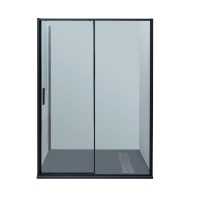 Душевой уголок Aquanet Pleasure Evo AE65-N160-BT 160х100, профиль матовый черный, стекло прозрачное