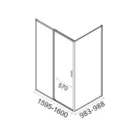 Душевой уголок Aquanet Pleasure Evo AE65-N160-BT 160х100, профиль матовый черный, стекло прозрачное