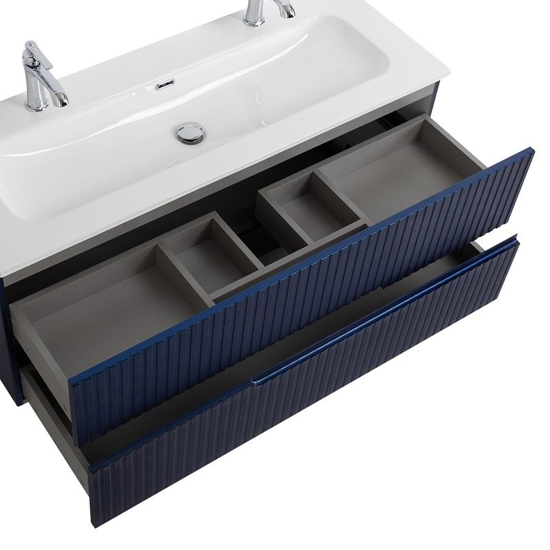 Мебель для ванной комнаты Cezares Duet 120 sapfiro, раковина Cezares CZR-8073-120-1-2