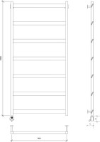 Полотенцесушитель электрический Secado Комано Grado 100х50 100x55 см, подключение слева, черный матовый, лесенка