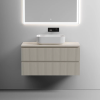 Тумба под раковину со столешницей Sancos Snob T 100 beige soft, столешница бежевая