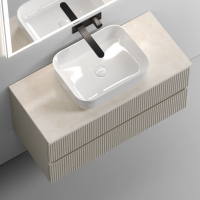 Тумба под раковину со столешницей Sancos Snob T 100 beige soft, столешница бежевая