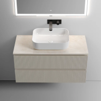 Тумба под раковину со столешницей Sancos Snob T 100 beige soft, столешница бежевая